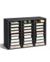 Literature organizer, 27-compartment wooden mailbox black