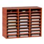 Wooden literature organizer, 27 compartments, brown