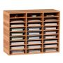 Wooden 27-compartment organizer, white, adjustable shelves