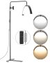 LED floor lamp for eyelash extensions, 26 inches, with remote control and phone holder
