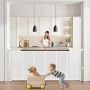 Retractable gate for children and pets, 87 cm, white, mesh material