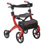 Foldable aluminum walker with seat and 4 wheels, 300 lbs capacity
