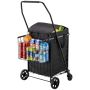 Foldable shopping cart with wheels, 45 kg, waterproof lining
