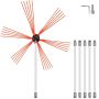 Chimney cleaning flexible nylon rods with brush head, 6 m