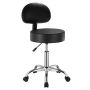 Swivel rolling chair with support, PU leather, black, height adjustable