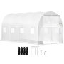Tunnel greenhouse, 457x198x213 cm, white, galvanized steel frames, portable