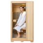 Far infrared wooden sauna for one person, with bluetooth and LED lamp