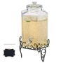 Beverage dispenser 10 L with metal stand and stainless steel tap