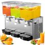Commercial stainless steel beverage dispenser, 3 tanks, 36.3 L