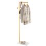 Freestanding coat rack with quartz stone base and 3 hooks