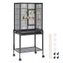 54 Inch Carbon Steel Bird Cage with Wheels and Tray