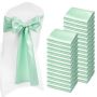 Satin chair sash ribbons, 7x108 inches, light green, 100 pcs.