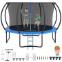 12ft Outdoor Trampoline with Net, Ladder and Pole