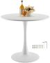 Round wooden dining table, 89 cm, white, 2-4 people.