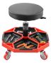 Mechanic's rolling chair with wheels, adjustable, black-red, 300 kg load capacity
