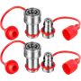 Ball hydraulic fittings 0.95 cm NPT, 2 sets with dust caps