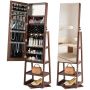 360° rotating jewelry cabinet organizer, 1550 mm, mirror, lockable