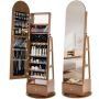 Swivel jewelry cabinet with mirror, 1655 mm, lockable