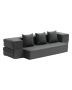 3-in-1 Folding Sofa Bed with Cushions, Dark Grey, Double