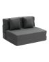 Folding double sofa bed 3 in 1, dark grey, viscoelastic