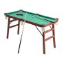 Folding pool table 140 cm with accessories, brown