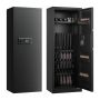 6-8-slot gun safe with 3 ammo compartments and 2 adjustable holders