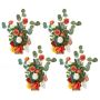 Artificial flower arrangements, 4 pcs., 45 cm, orange, for weddings and outdoor decor