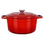 Enameled cast iron pot with lid, 5.7 L, red