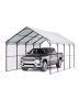 Sturdy metal carport, 12'x20', galvanized steel frame, removable walls