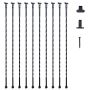 Metal galvanized steel stair railing, matte black, 111.76 cm (10 pcs.)