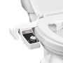 Bidet attachment for toilet, 0.3 inch, slim, white, dual retractable nozzles, non-electric