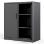 Lockable filing cabinet with two doors and 2 adjustable shelves, steel