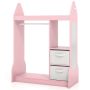 Children's clothes hanger, With fabric boxes and mirror, Pink, 81.3 × 38.1 × 106.7 cm