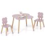 Children's chair, flower-shaped backrest, Pink/natural, 31.8 × 49.5 × 31.8 cm
