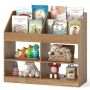 Children's bookshelf, 3 tiers, 4 compartments, 90 × 80 × 34 cm