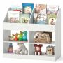 Children's bookshelf, 3 tiers, 4 compartments, 90 × 80 × 34 cm