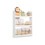 SONGMICS Children's Bookshelf, 3-Tier, White/Natural, 60 × 75 × 12 cm