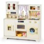 Children's wooden kitchen, 14 accessories, 37.5 × 38 × 13 inches
