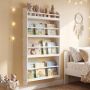 Children's wall-mounted bookshelf, 4-tier, 56 × 107 × 12 cm