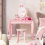 Children's dressing table, with stool and rotating mirror, 70 × 101 × 34 cm