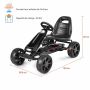 Lasten poljettava kartingauto, 4 pyörää ja säädettävä istuin, 100,08 × 58,93 × 61,98 cm