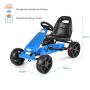 Lasten poljettava kartingauto, 4 pyörää ja säädettävä istuin, 100,08 × 58,93 × 61,98 cm