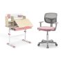 Children's desk and chair, table with chair, Pink, 80 × 51 × 88–110.5 cm