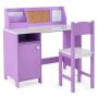 Children's desk with cabinet, Purple, 90.17 × 44.45 × 85.09 cm