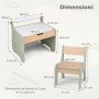 Children's table and chair set, table and chair, Green, 68 × 47.5 × 59 cm