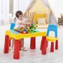 Children's table and chair set, 7 in 1, Multicolored, 80.01 × 54.61 × 53.34 cm