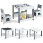 Children's table and chair set, 2 chairs, 2 boxes, 61 × 61 × 56 cm