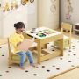 Children's table and 2 chair set, 2 chairs, 62 × 62 × 48 cm