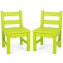 Children's Chairs with Backrest, 2 pcs, Green, 14 × 13 × 22.5 in