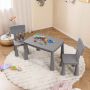 Children's furniture set, table and 2 chairs, Grey, 77 × 50 × 55 cm
